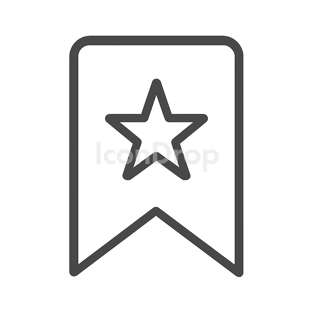 Bookmark Star Icon Outline