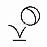 弾むボールのアイコン（アウトライン）