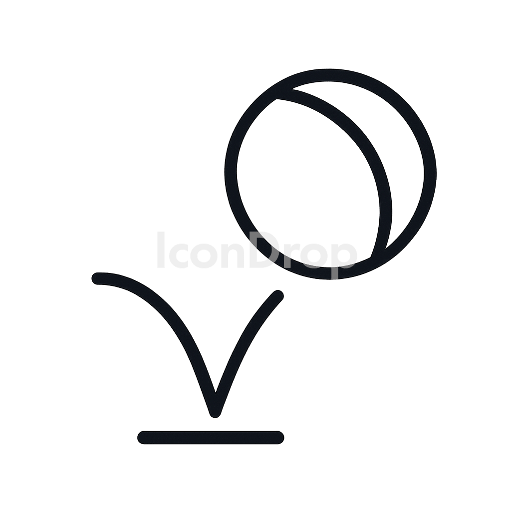 Bouncing Ball Icon Outline