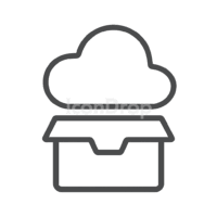 Box Cloud Storage Icon Outline