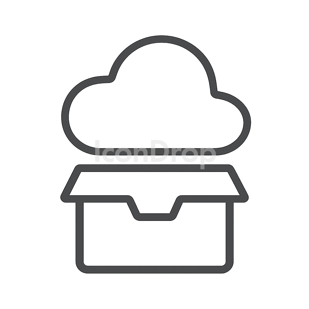 Box Cloud Storage Icon Outline