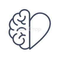 Brain And Heart Icon Outline