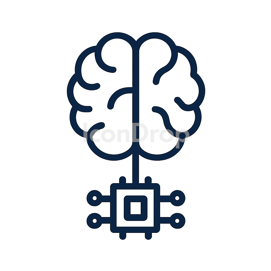 Brain Computer Interface Icon Outline