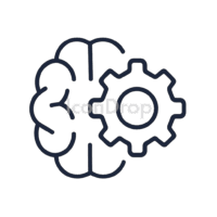 Brain Gear Icon Outline
