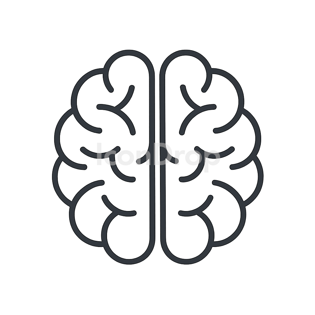 シンプルな脳のアイコン アウトライン