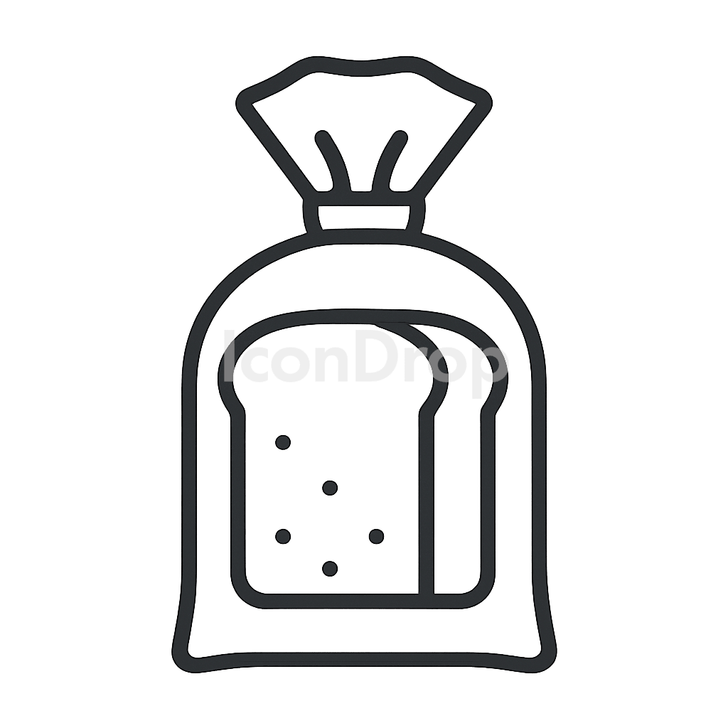 Bread Bag Icon Outline
