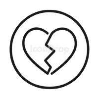 Broken Circle Heart With Circle Around It Icon Outline