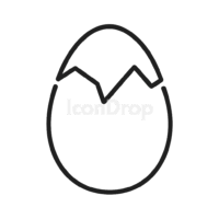 Broken Egg Icon Outline