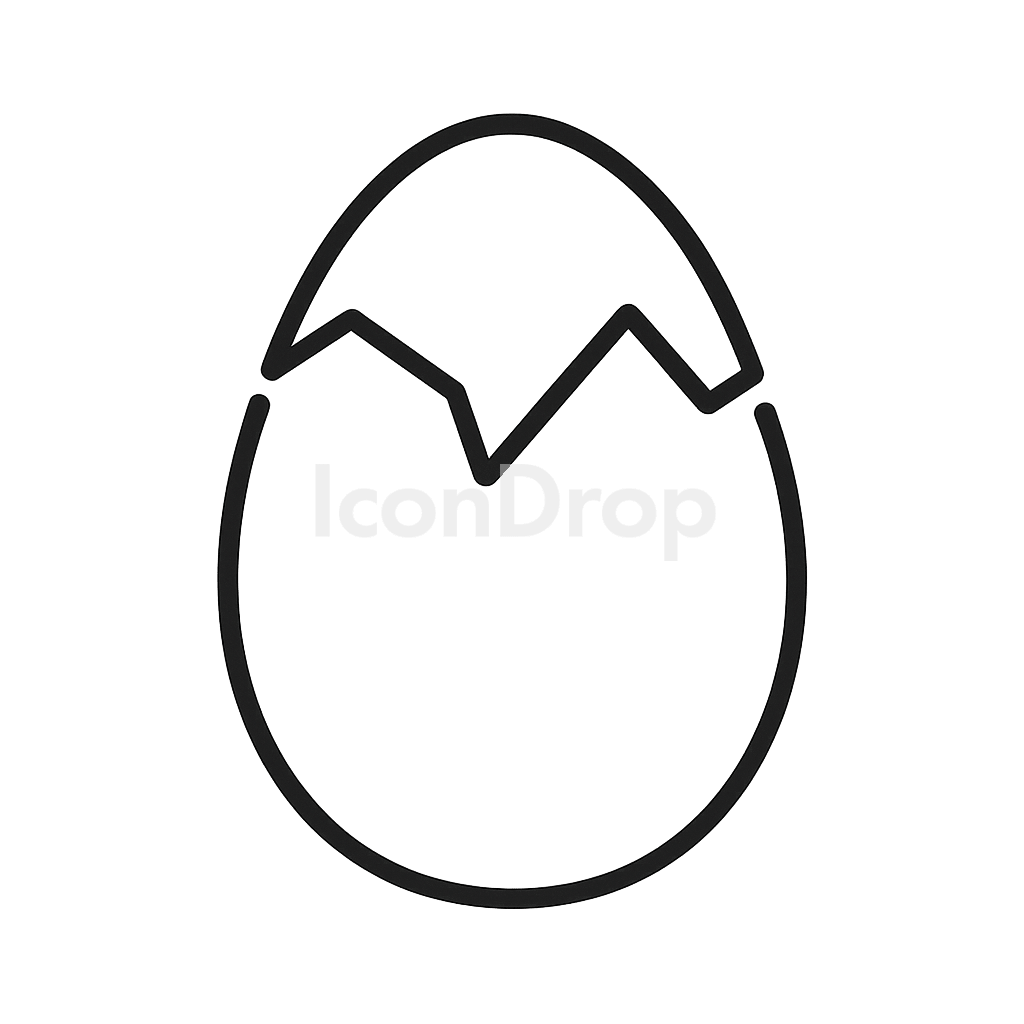Broken Egg Icon Outline