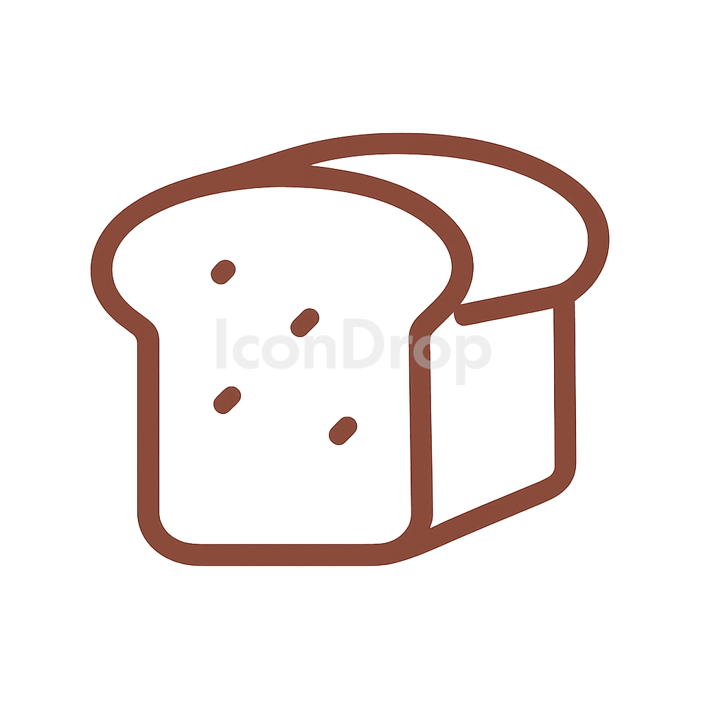 Brown Bread Icon Outline