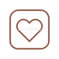 Brown Heart App Icon Outline