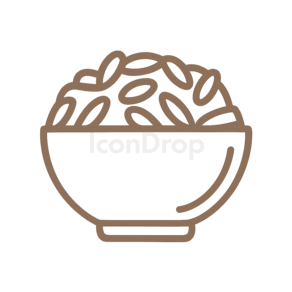 Brown Rice Icon Outline