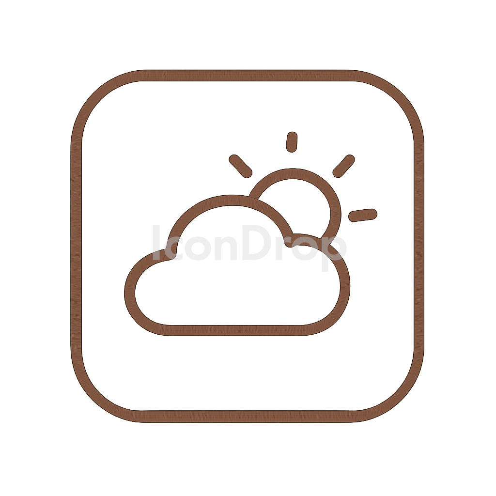 茶色の天気アプリのアイコン アウトライン