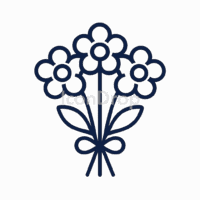 花束（ブーケ）のアイコン（アウトライン）