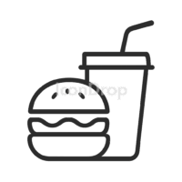 Burger And Drink Icon Outline