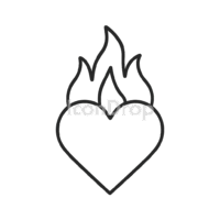Burning Heart Icon Outline