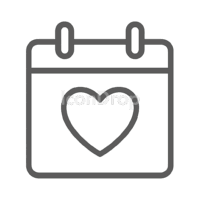 Calendar Heart Icon Outline