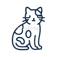 三毛猫のアイコン(アウトライン)