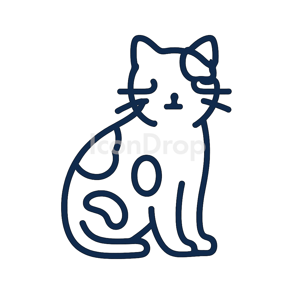 三毛猫のアイコン アウトライン