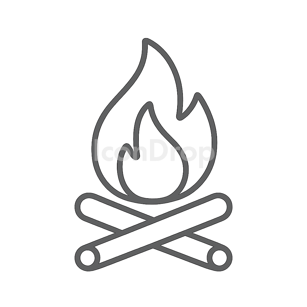 Camp Fire Icon Outline
