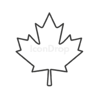 カナダのカエデの葉のアイコン（アウトライン）