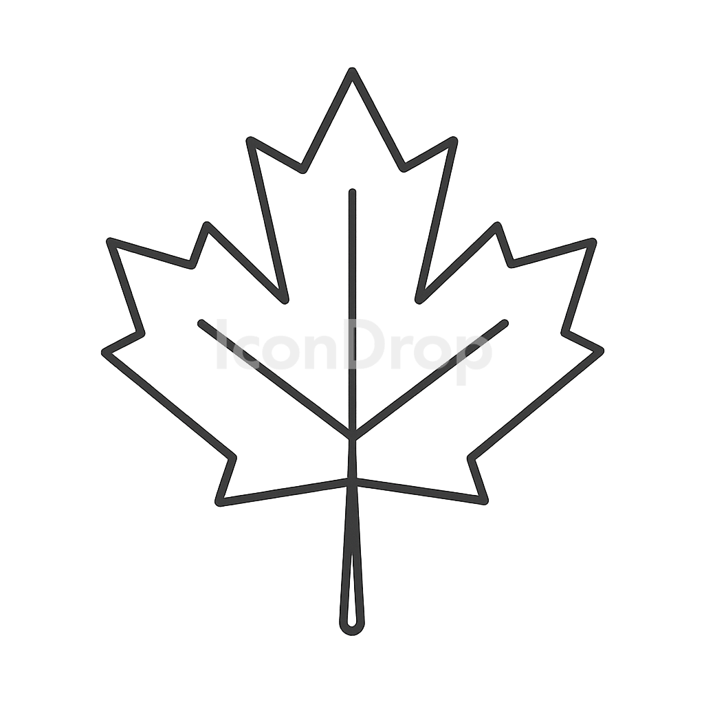 Canadian Leaf Icon Outline
