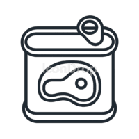 缶詰肉のアイコン（アウトライン）