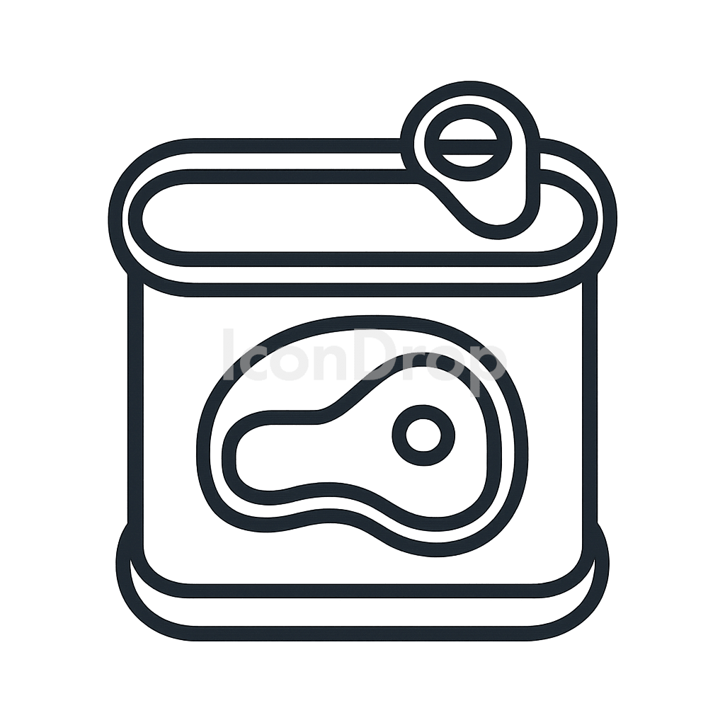 缶詰肉のアイコン アウトライン