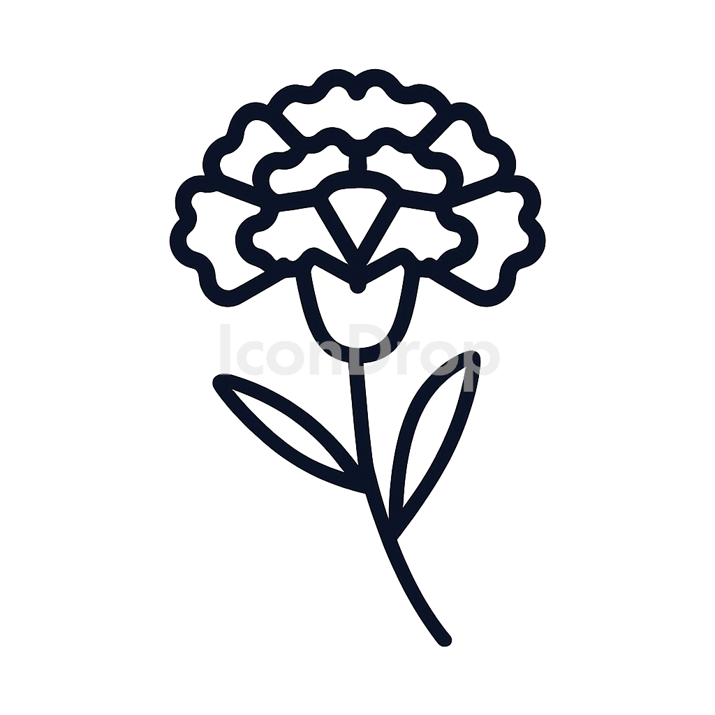 カーネーションのアイコン アウトライン