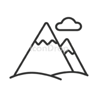 Cartoon Mountain Icon Outline