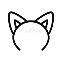 猫の耳のアイコン(アウトライン)