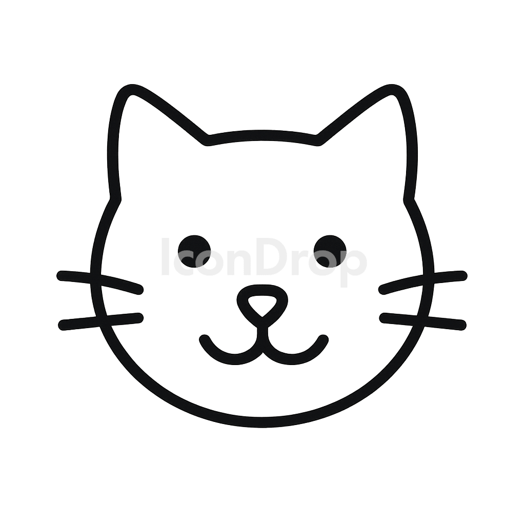 Cat Face Icon Outline