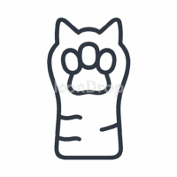Cat Hand Icon Outline