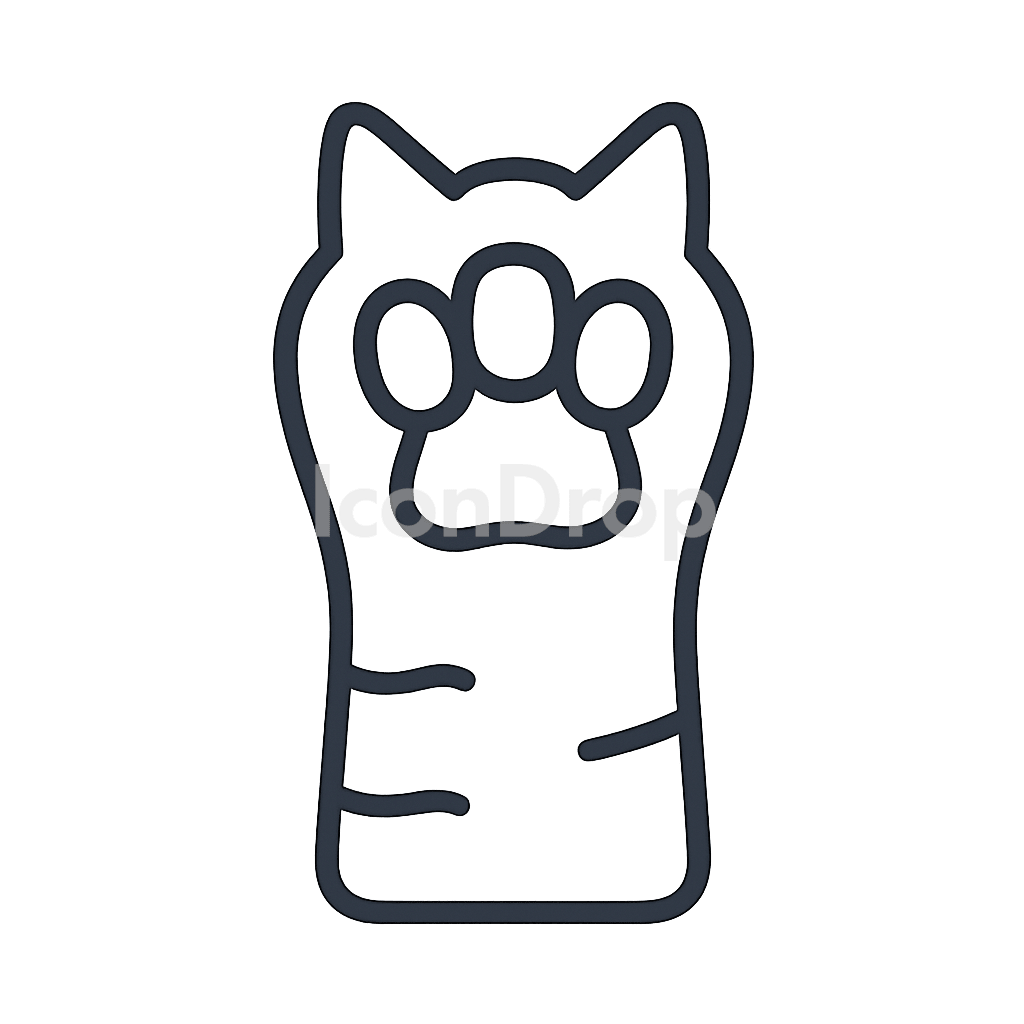 Cat Hand Icon Outline