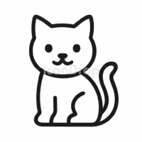 Cat Icon Aesthetic Outline