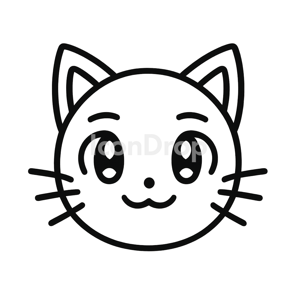 Cat Icon Anime Outline