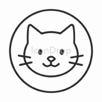 Cat Icon Circle Outline