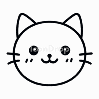 Cat Icon Kawaii Outline
