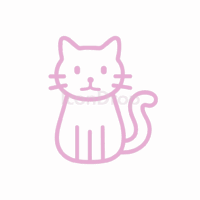 Cat Icon Pink Outline