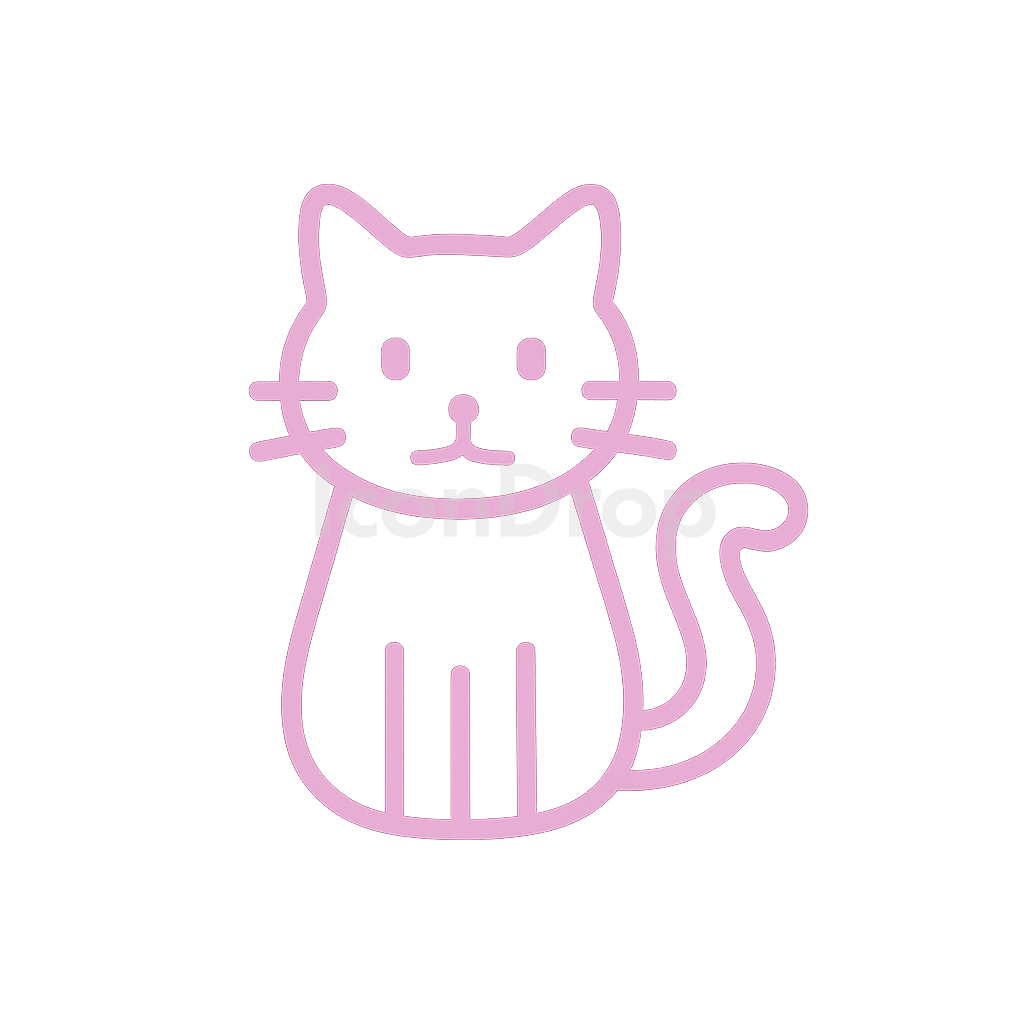 ピンクの猫アイコン アウトライン