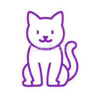 紫の猫アイコン（アウトライン）
