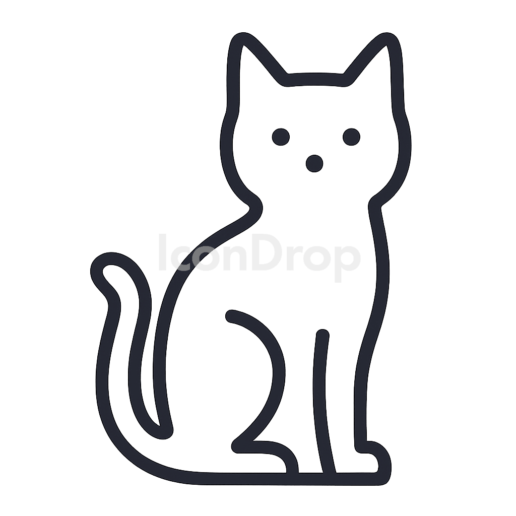 Cat Icon Silhouette Outline