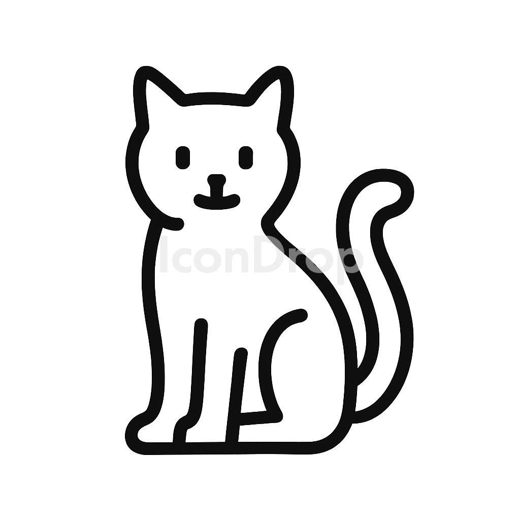 Cat Icon Simple Outline
