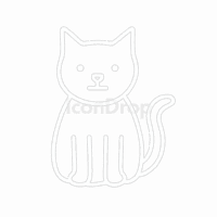 白い猫のアイコン（アウトライン）