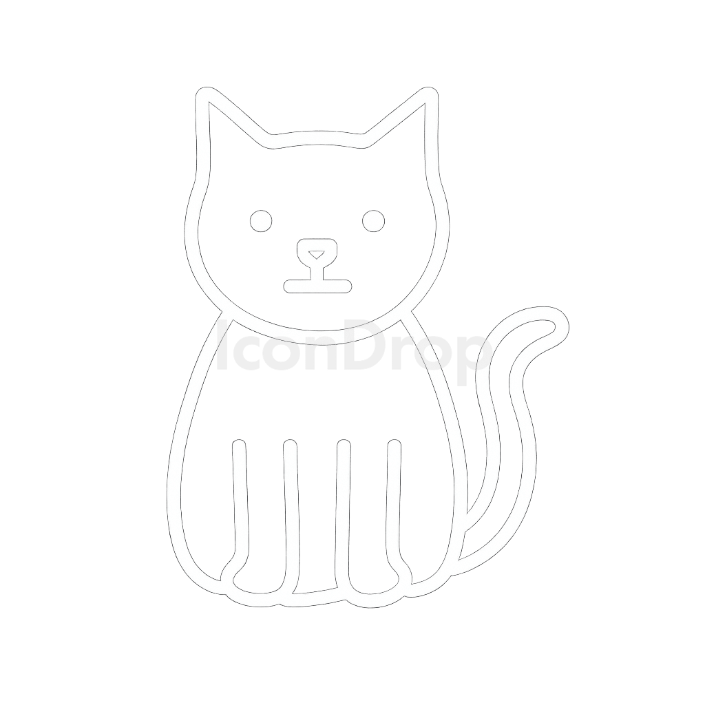 白い猫のアイコン アウトライン