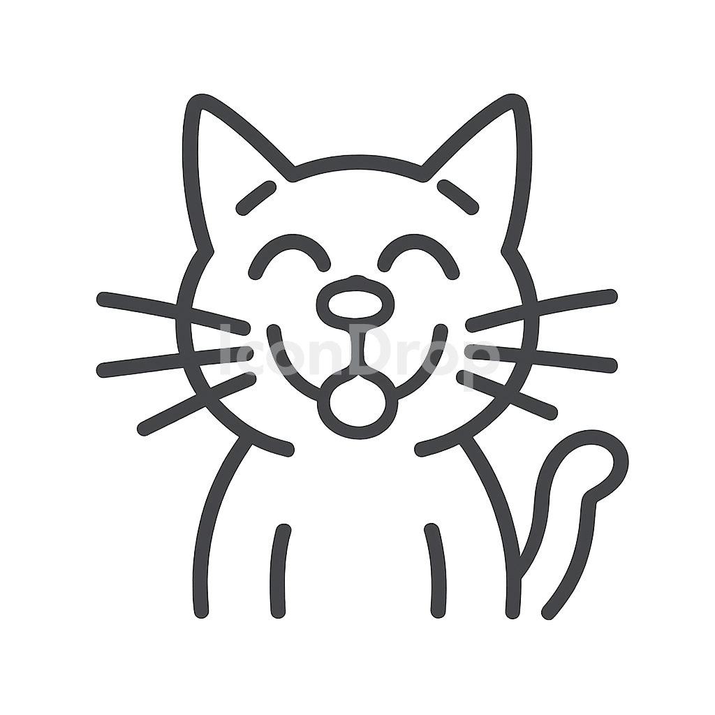 Cat Icons Funny Outline