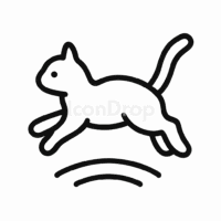 Cat Jump Icon Outline