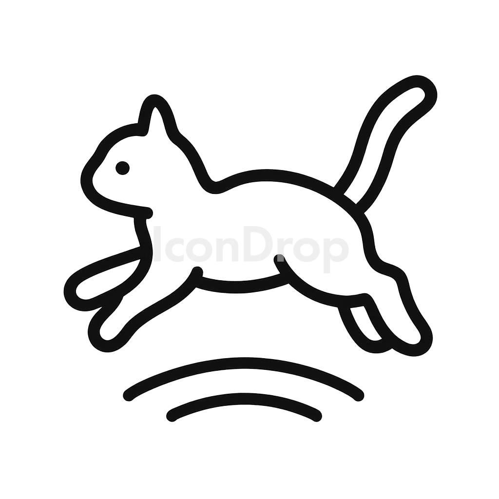 Cat Jump Icon Outline