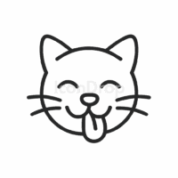 Cat Lick Icon Outline