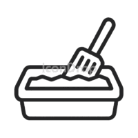 Cat Litter Box Icon Outline